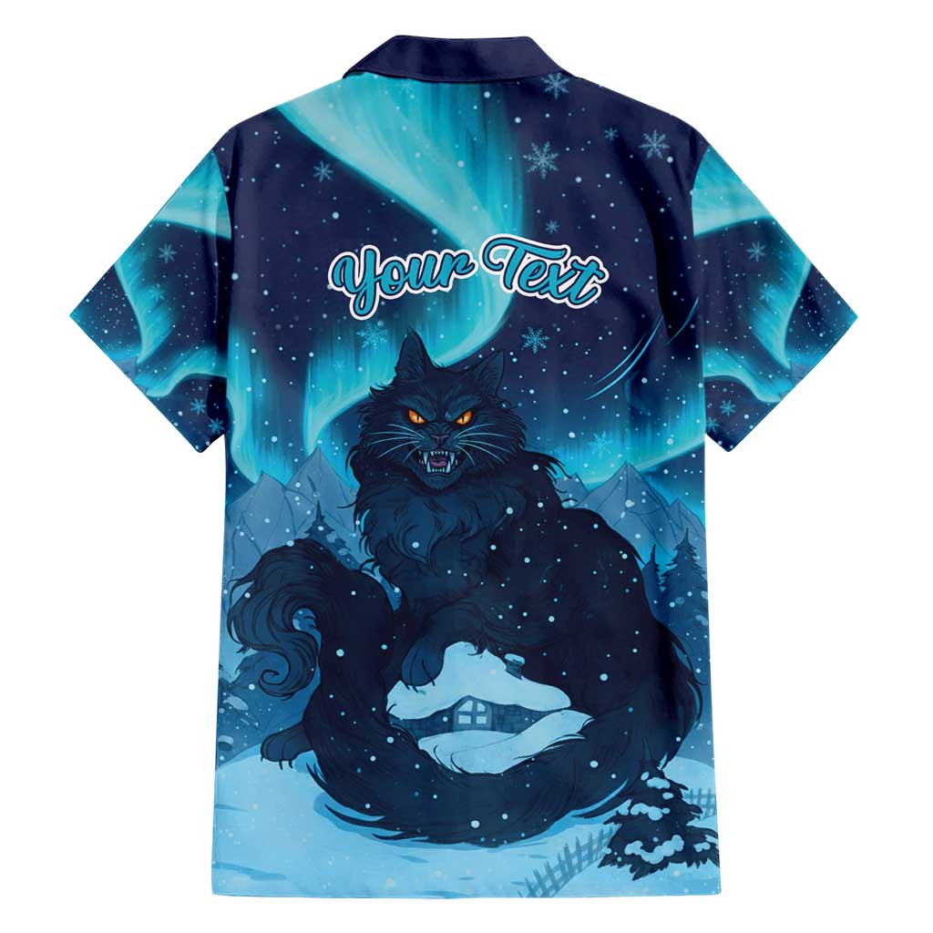 Yule Be Eaten Personalized Family Matching Short Sleeve Bodycon Dress and Hawaiian Shirt Christmas Cat Jolakotturinn Icelandic - Wonder Print Shop