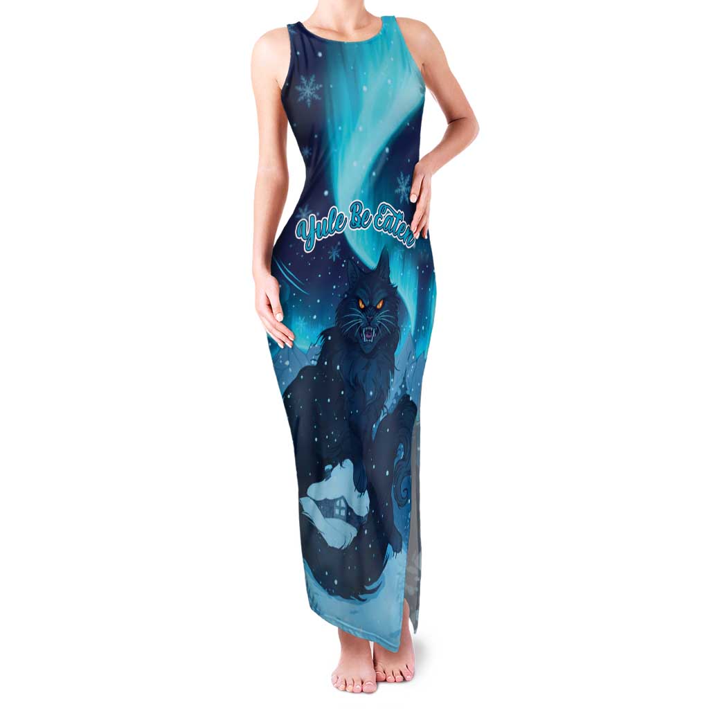 Yule Be Eaten Personalized Family Matching Tank Maxi Dress and Hawaiian Shirt Christmas Cat Jolakotturinn Icelandic - Wonder Print Shop