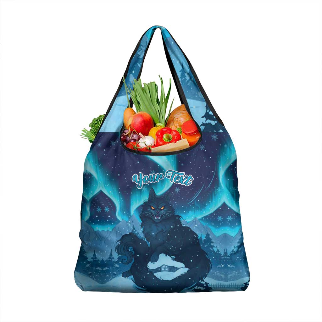 Yule Be Eaten Personalized Grocery Bag Christmas Cat Jolakotturinn Icelandic - Wonder Print Shop