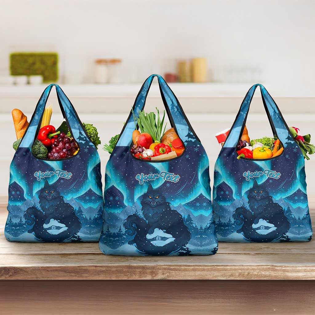 Yule Be Eaten Personalized Grocery Bag Christmas Cat Jolakotturinn Icelandic - Wonder Print Shop