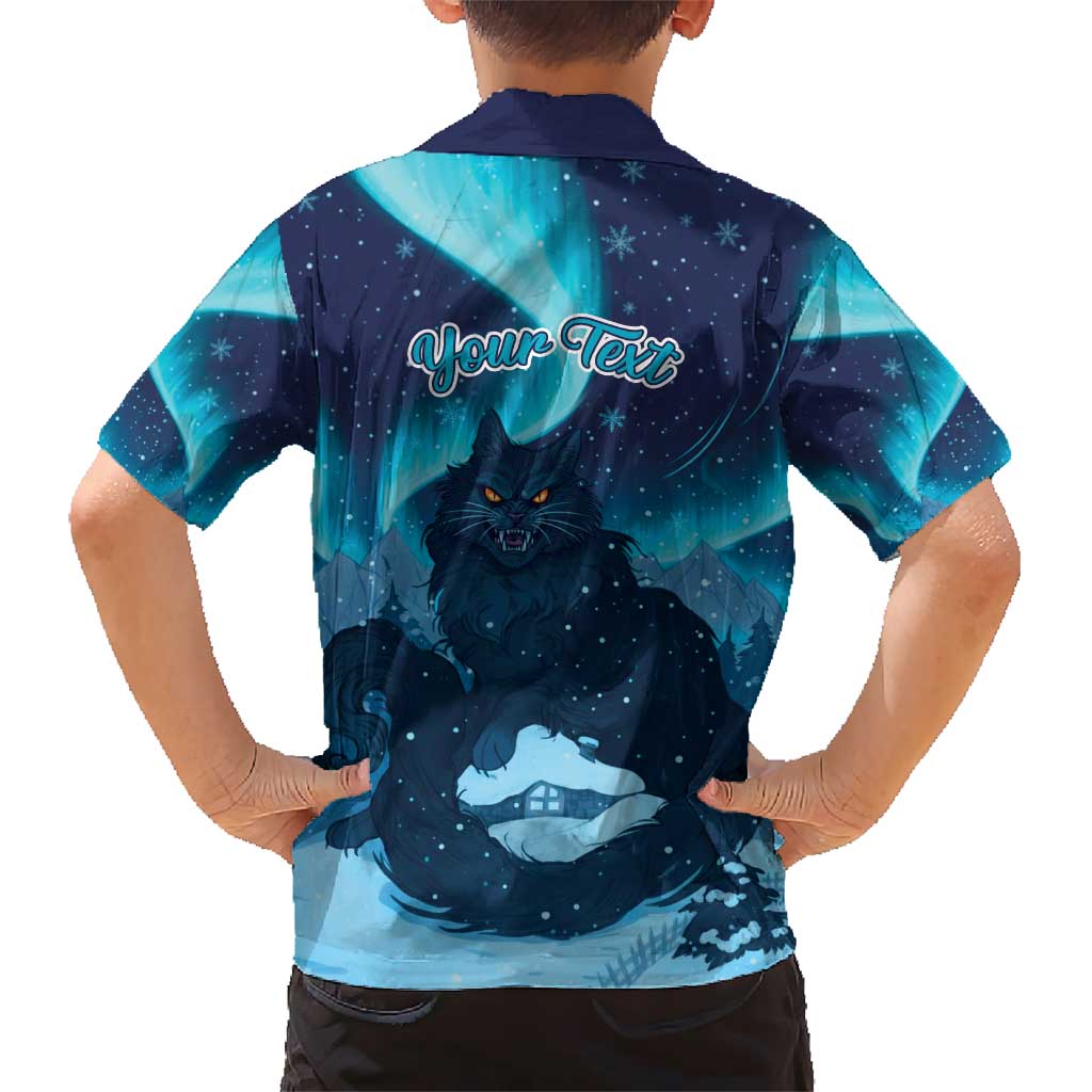 Yule Be Eaten Personalized Hawaiian Shirt Christmas Cat Jolakotturinn Icelandic - Wonder Print Shop