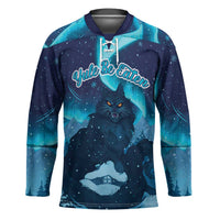 Yule Be Eaten Personalized Hockey Jersey Christmas Cat Jolakotturinn Icelandic - Wonder Print Shop