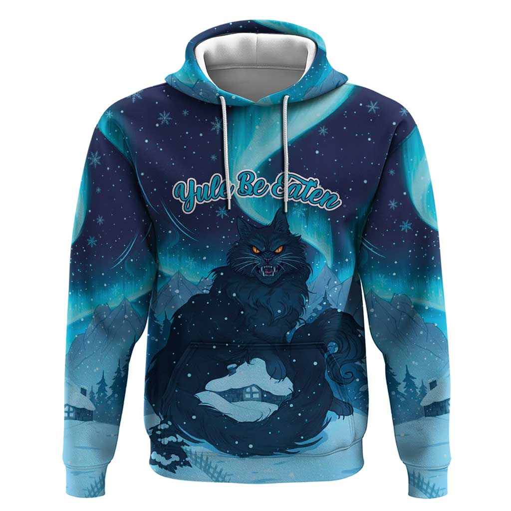 Yule Be Eaten Personalized Hoodie Christmas Cat Jolakotturinn Icelandic - Wonder Print Shop