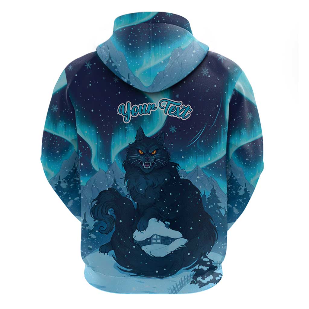 Yule Be Eaten Personalized Hoodie Christmas Cat Jolakotturinn Icelandic - Wonder Print Shop