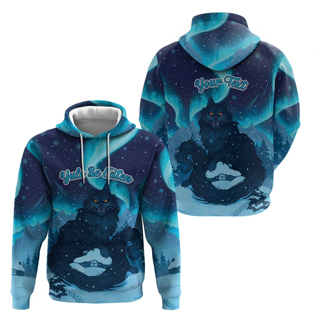 Yule Be Eaten Personalized Hoodie Christmas Cat Jolakotturinn Icelandic - Wonder Print Shop