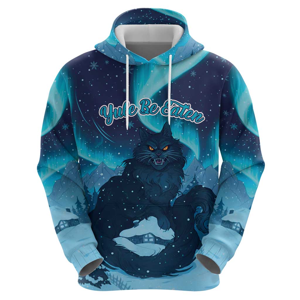 Yule Be Eaten Personalized Hoodie Christmas Cat Jolakotturinn Icelandic - Wonder Print Shop
