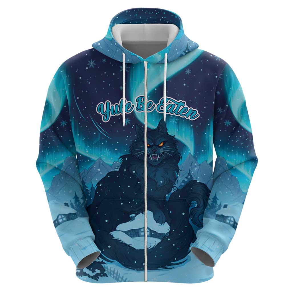 Yule Be Eaten Personalized Hoodie Christmas Cat Jolakotturinn Icelandic - Wonder Print Shop