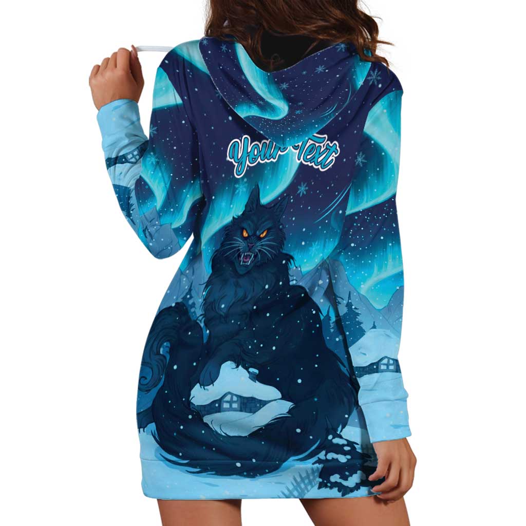 Yule Be Eaten Personalized Hoodie Dress Christmas Cat Jolakotturinn Icelandic - Wonder Print Shop