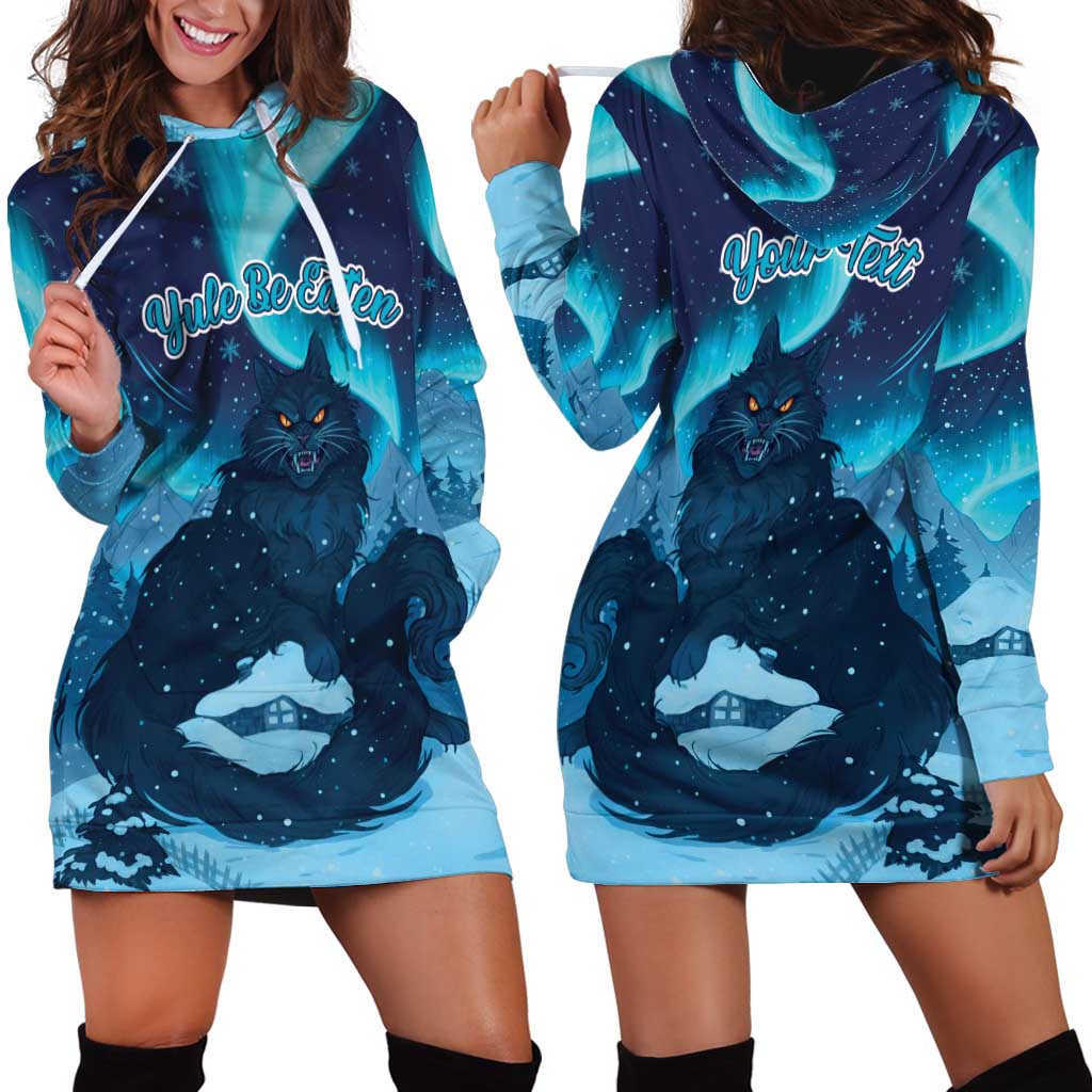 Yule Be Eaten Personalized Hoodie Dress Christmas Cat Jolakotturinn Icelandic - Wonder Print Shop
