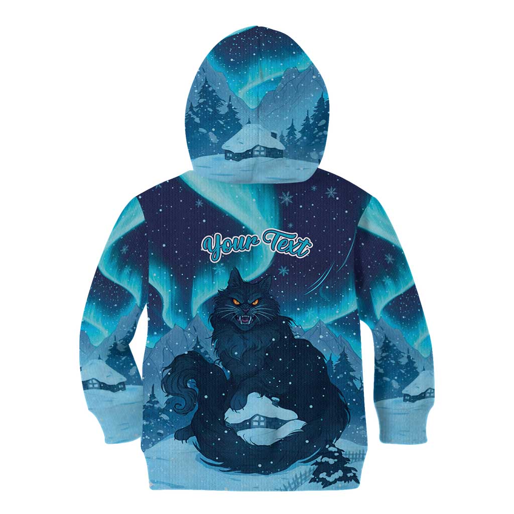 Yule Be Eaten Personalized Kid Hoodie Christmas Cat Jolakotturinn Icelandic - Wonder Print Shop