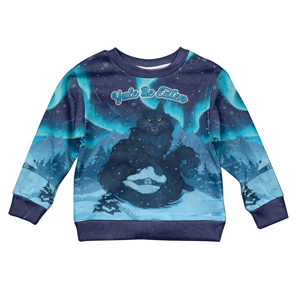 Yule Be Eaten Personalized Kid Ugly Christmas Sweater Christmas Cat Jolakotturinn Icelandic - Wonder Print Shop