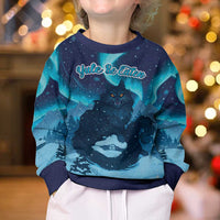 Yule Be Eaten Personalized Kid Ugly Christmas Sweater Christmas Cat Jolakotturinn Icelandic - Wonder Print Shop