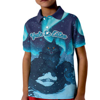 Yule Be Eaten Personalized Kid Polo Shirt Christmas Cat Jolakotturinn Icelandic - Wonder Print Shop