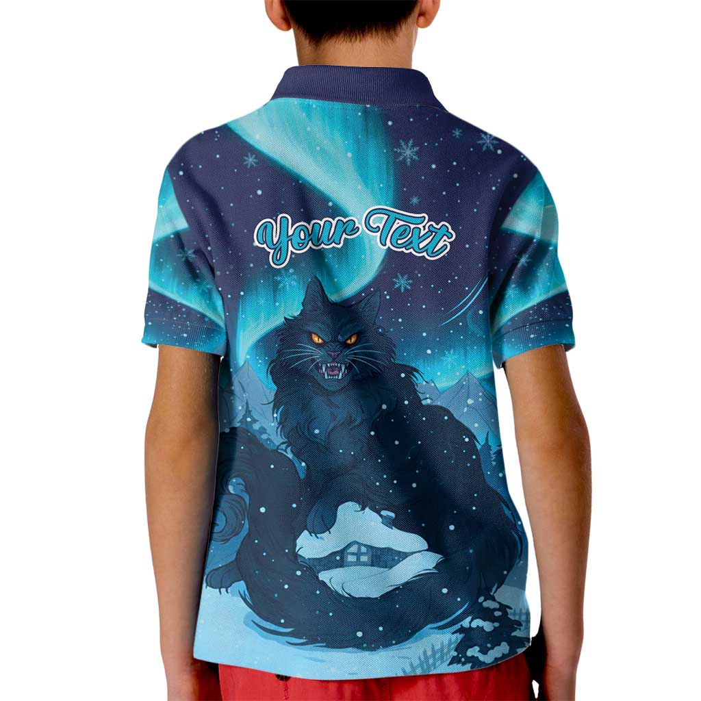 Yule Be Eaten Personalized Kid Polo Shirt Christmas Cat Jolakotturinn Icelandic - Wonder Print Shop