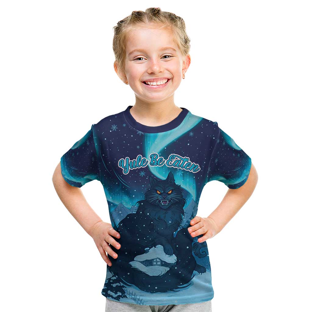 Yule Be Eaten Personalized Kid T Shirt Christmas Cat Jolakotturinn Icelandic - Wonder Print Shop