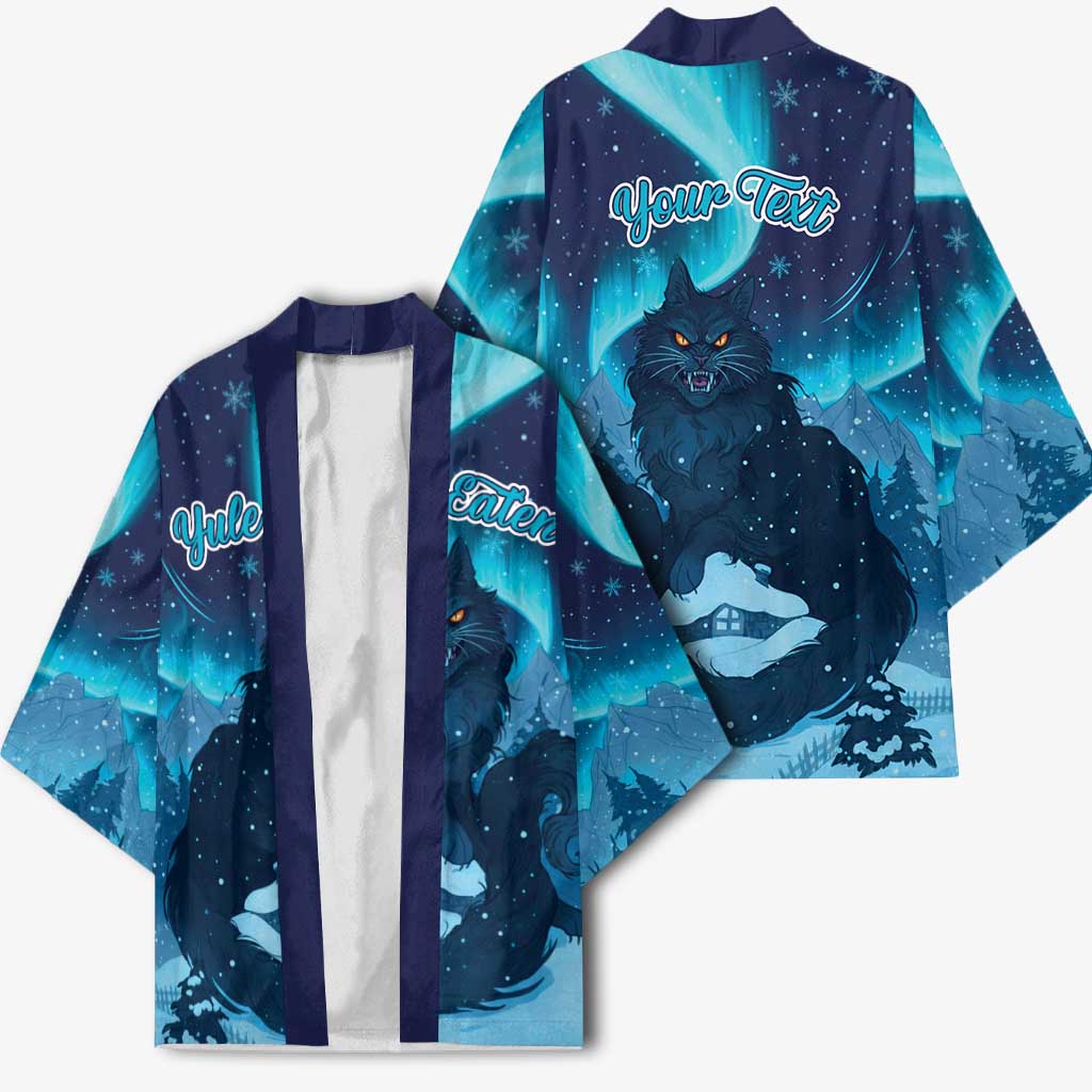 Yule Be Eaten Personalized Kimono Christmas Cat Jolakotturinn Icelandic - Wonder Print Shop