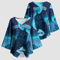 Yule Be Eaten Personalized Kimono Sleeve Blouse Christmas Cat Jolakotturinn Icelandic - Wonder Print Shop