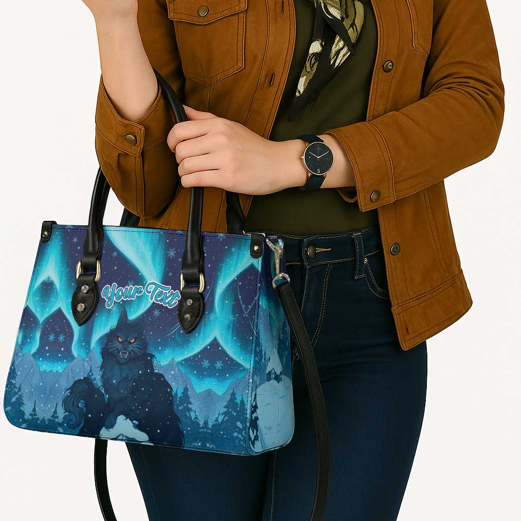 Yule Be Eaten Personalized Leather Bag Christmas Cat Jolakotturinn Icelandic - Wonder Print Shop