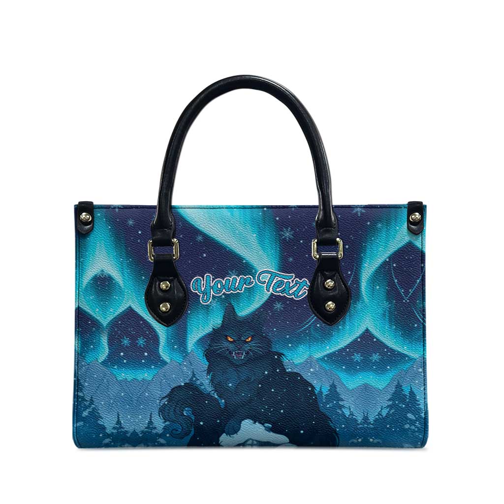 Yule Be Eaten Personalized Leather Bag Christmas Cat Jolakotturinn Icelandic - Wonder Print Shop