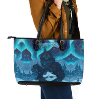 Yule Be Eaten Personalized Leather Tote Bag Christmas Cat Jolakotturinn Icelandic - Wonder Print Shop