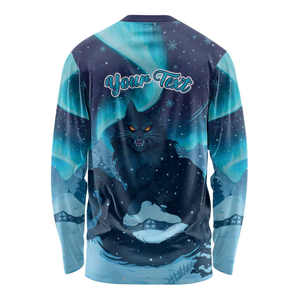 Yule Be Eaten Personalized Long Sleeve Shirt Christmas Cat Jolakotturinn Icelandic - Wonder Print Shop