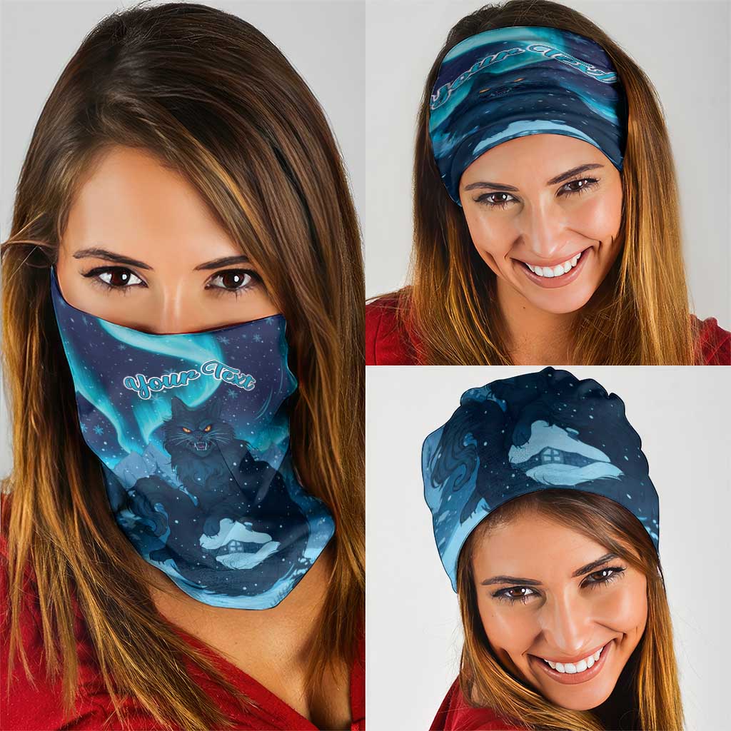 Yule Be Eaten Personalized Neck Gaiter Christmas Cat Jolakotturinn Icelandic - Wonder Print Shop