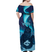 Yule Be Eaten Personalized Off Shoulder Maxi Dress Christmas Cat Jolakotturinn Icelandic - Wonder Print Shop