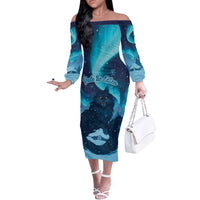 Yule Be Eaten Personalized Off The Shoulder Long Sleeve Dress Christmas Cat Jolakotturinn Icelandic - Wonder Print Shop