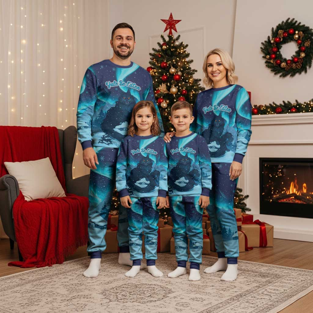 Yule Be Eaten Personalized Christmas Pajama Set Christmas Cat Jolakotturinn Icelandic - Wonder Print Shop