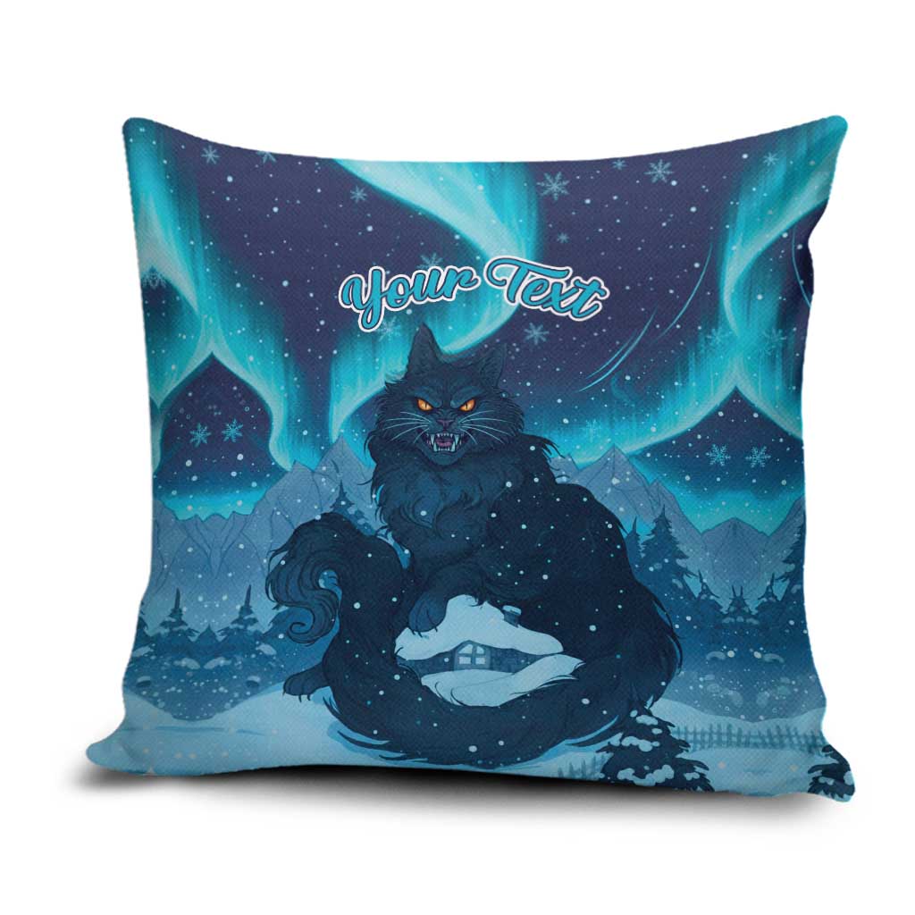 Yule Be Eaten Personalized Pillow Cover Christmas Cat Jolakotturinn Icelandic - Wonder Print Shop