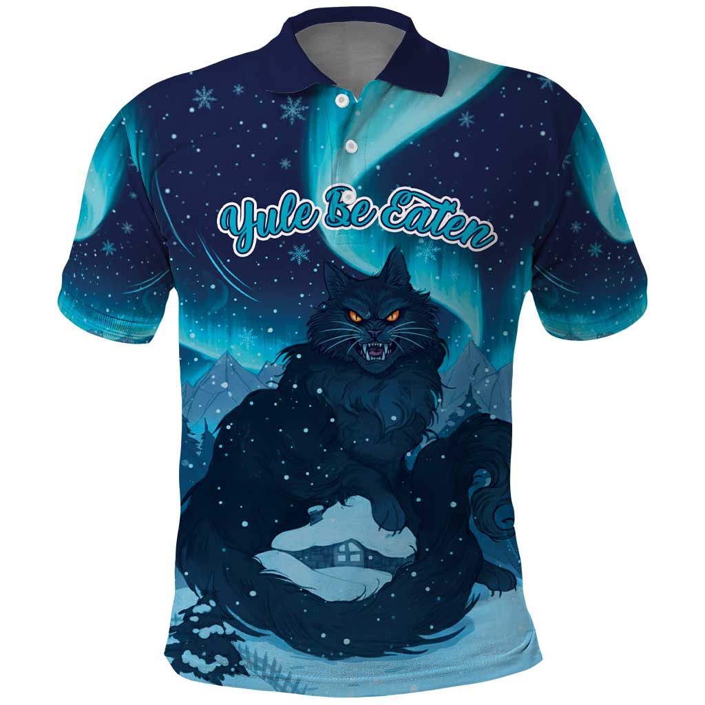 Yule Be Eaten Personalized Polo Shirt Christmas Cat Jolakotturinn Icelandic - Wonder Print Shop