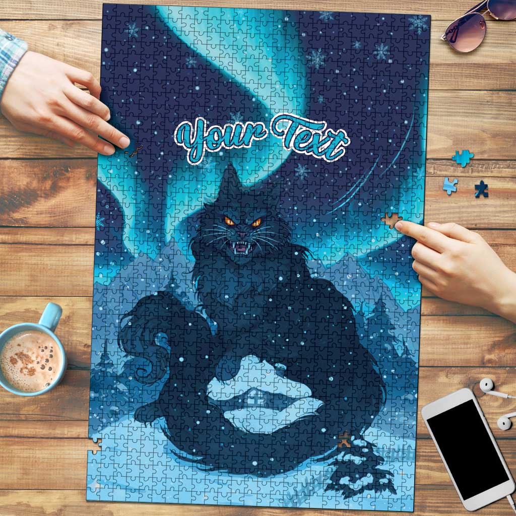 Yule Be Eaten Personalized Puzzle Christmas Cat Jolakotturinn Icelandic - Wonder Print Shop