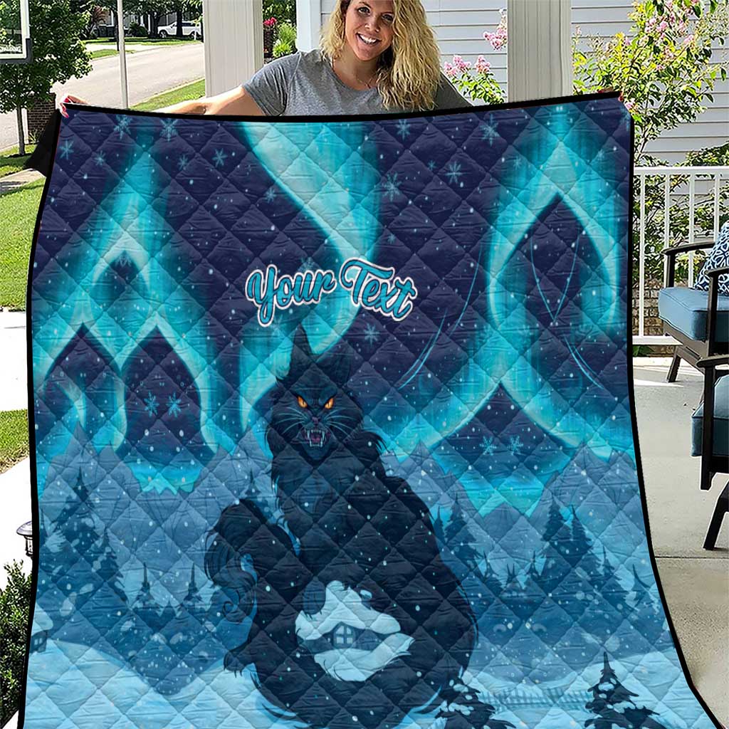 Yule Be Eaten Personalized Quilt Christmas Cat Jolakotturinn Icelandic - Wonder Print Shop