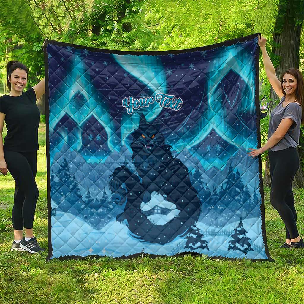 Yule Be Eaten Personalized Quilt Christmas Cat Jolakotturinn Icelandic - Wonder Print Shop