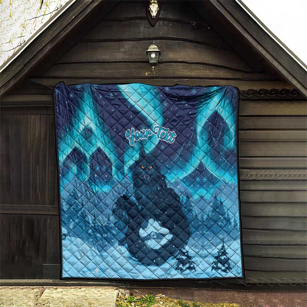 Yule Be Eaten Personalized Quilt Christmas Cat Jolakotturinn Icelandic - Wonder Print Shop