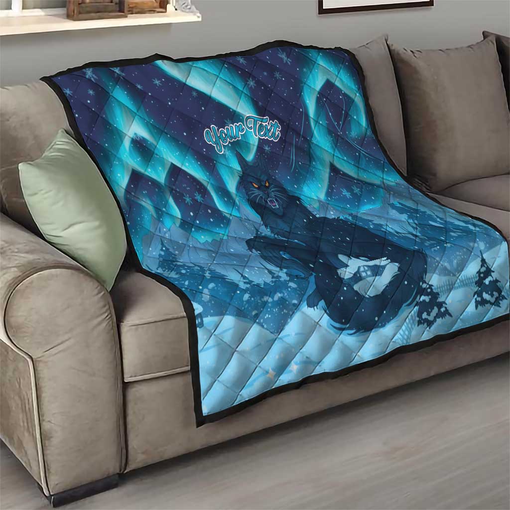 Yule Be Eaten Personalized Quilt Christmas Cat Jolakotturinn Icelandic - Wonder Print Shop
