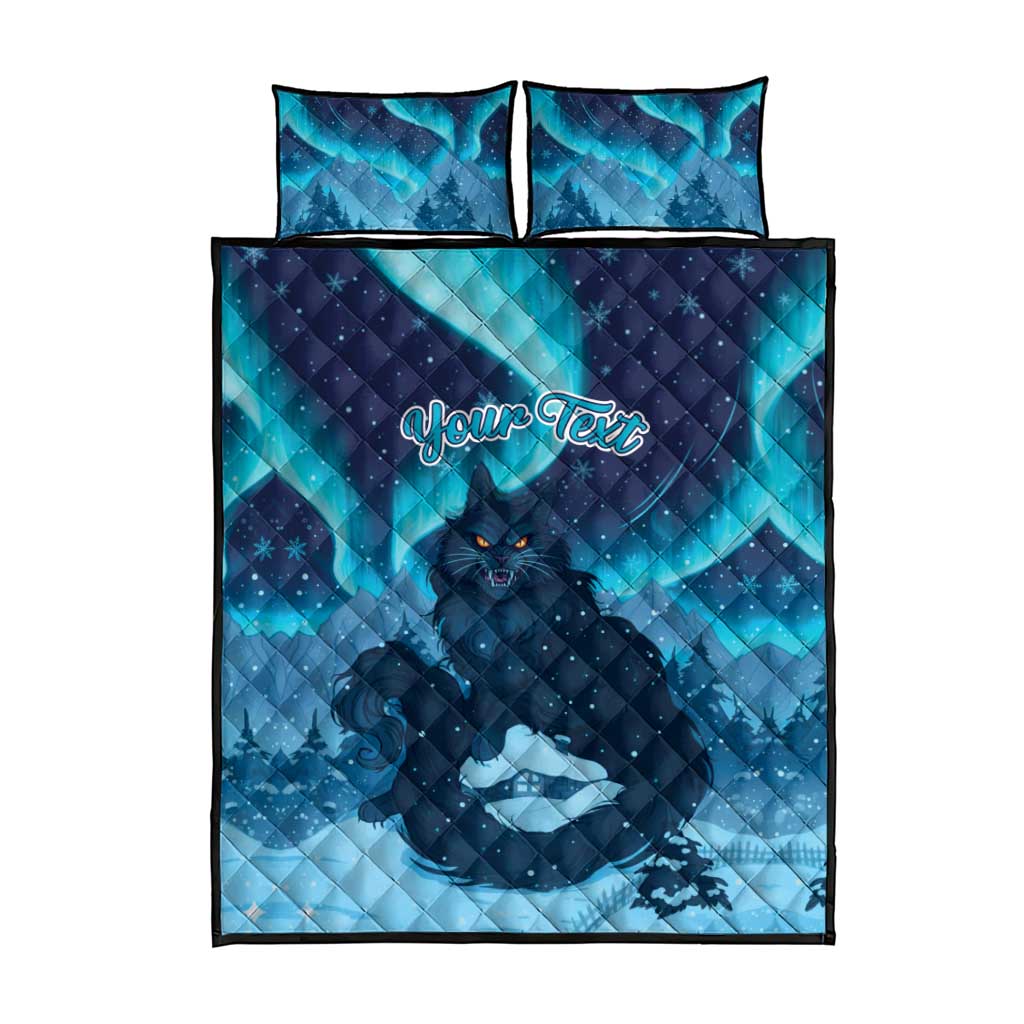 Yule Be Eaten Personalized Quilt Bed Set Christmas Cat Jolakotturinn Icelandic - Wonder Print Shop