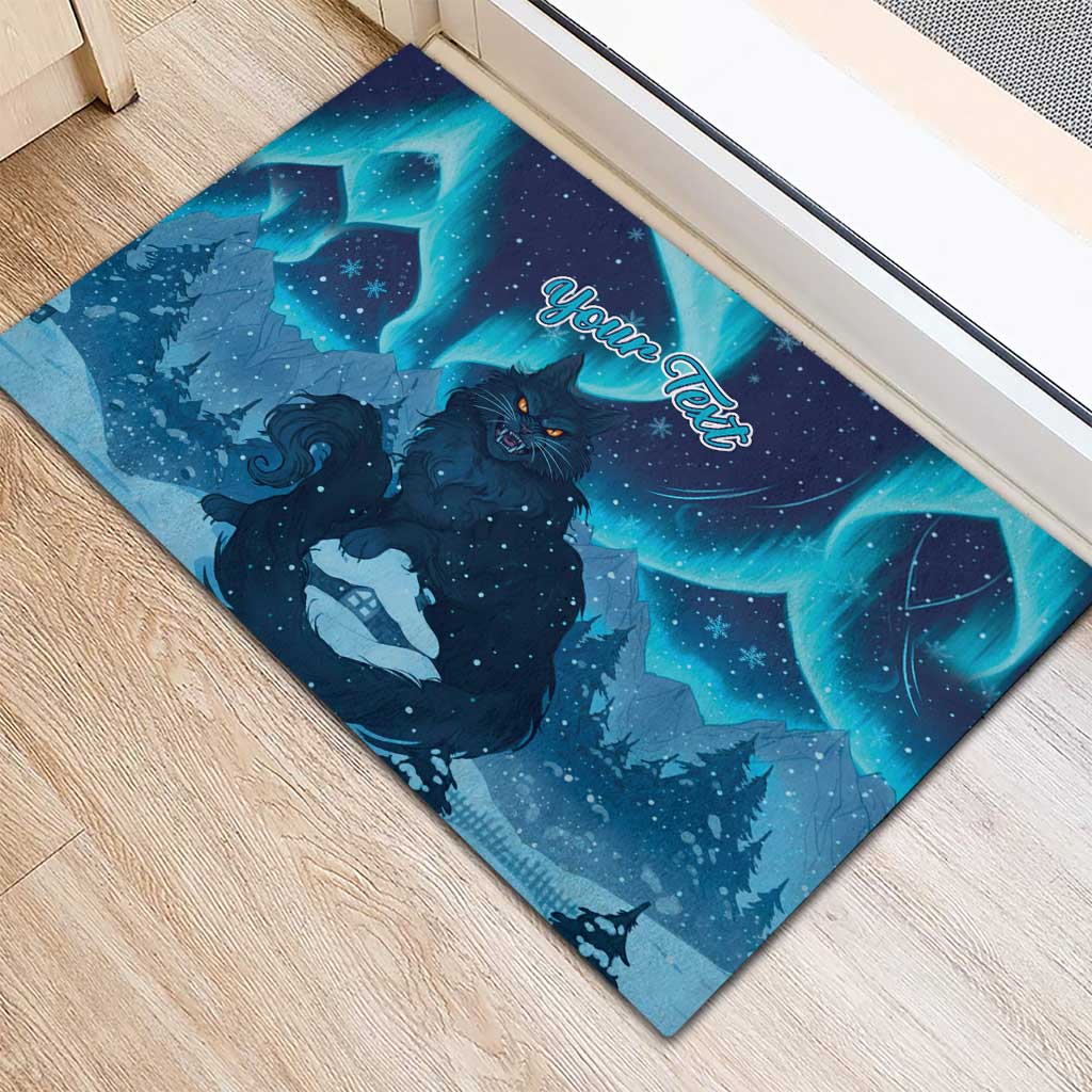 Yule Be Eaten Personalized Rubber Doormat Christmas Cat Jolakotturinn Icelandic - Wonder Print Shop