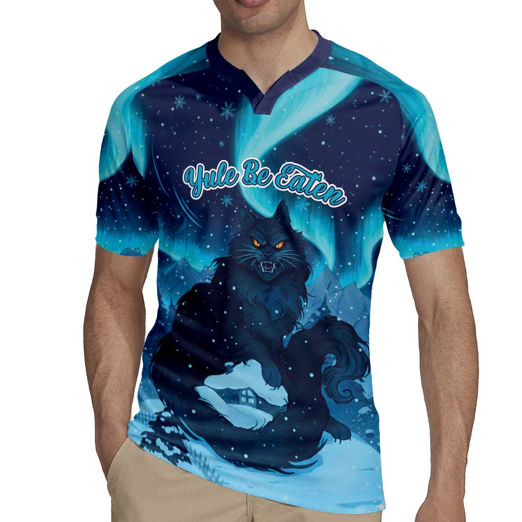 Yule Be Eaten Personalized Rugby Jersey Christmas Cat Jolakotturinn Icelandic - Wonder Print Shop