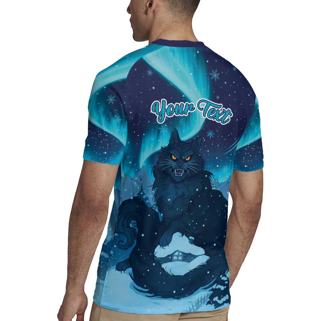 Yule Be Eaten Personalized Rugby Jersey Christmas Cat Jolakotturinn Icelandic - Wonder Print Shop