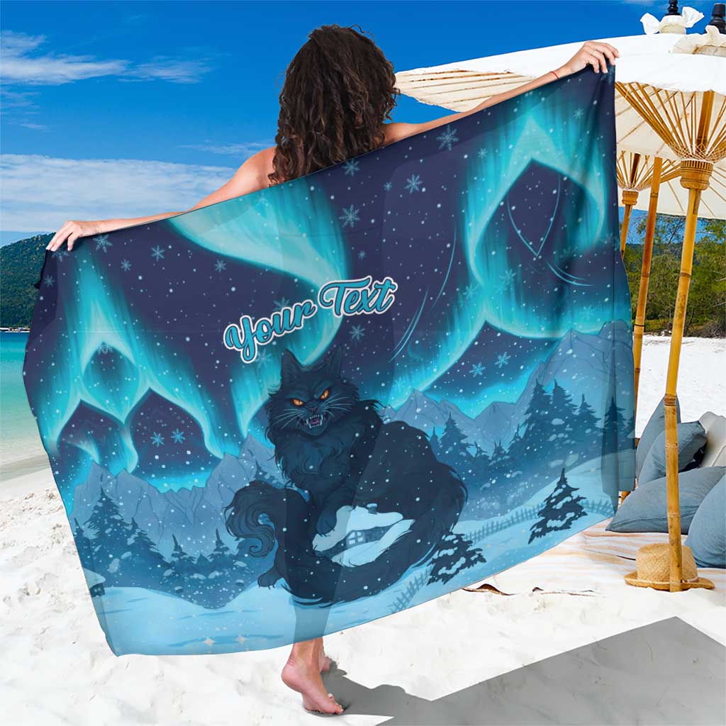 Yule Be Eaten Personalized Sarong Christmas Cat Jolakotturinn Icelandic - Wonder Print Shop