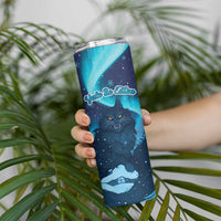 Yule Be Eaten Personalized Skinny Tumbler Christmas Cat Jolakotturinn Icelandic - Wonder Print Shop