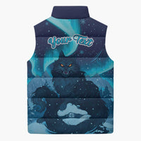 Yule Be Eaten Personalized Sleeveless Puffer Jacket Christmas Cat Jolakotturinn Icelandic - Wonder Print Shop