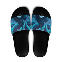 Yule Be Eaten Personalized Slide Sandals Christmas Cat Jolakotturinn Icelandic - Wonder Print Shop