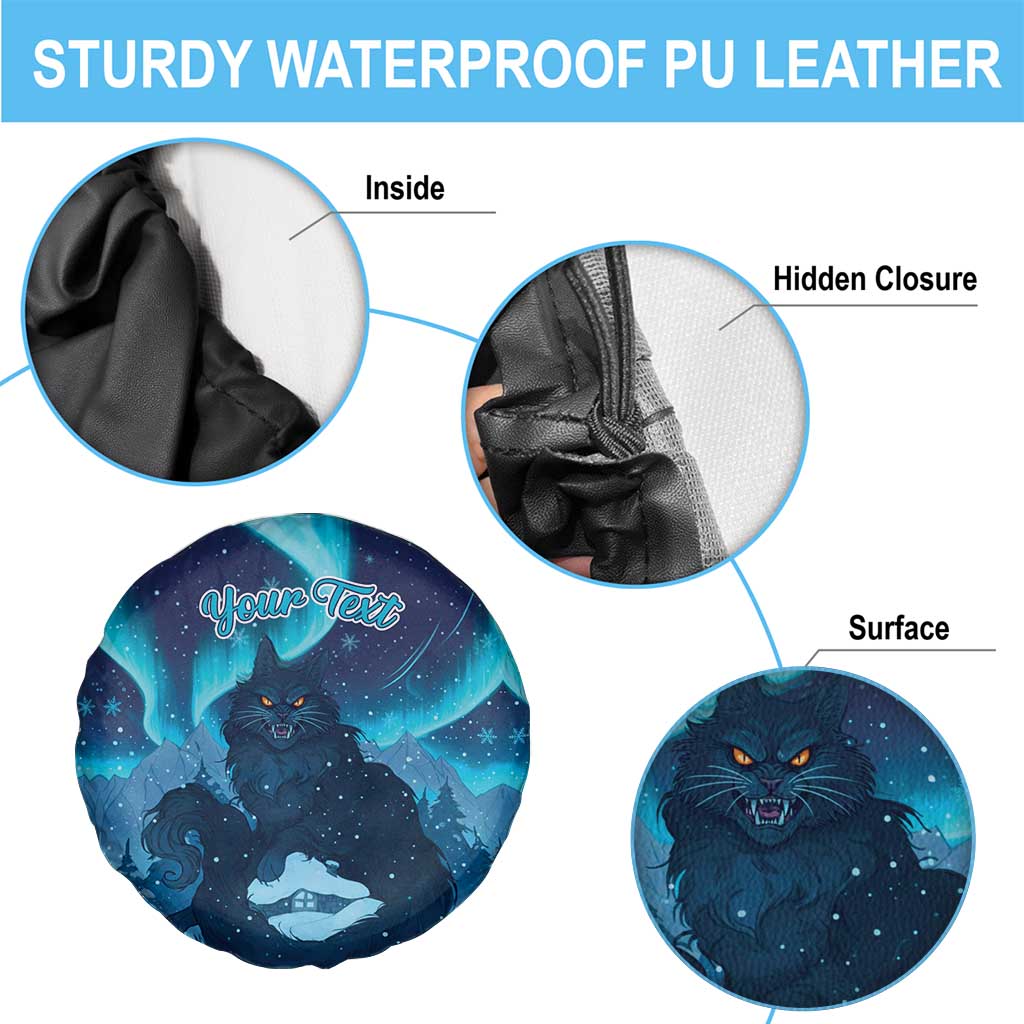 Yule Be Eaten Personalized Spare Tire Cover Christmas Cat Jolakotturinn Icelandic - Wonder Print Shop