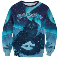 Yule Be Eaten Personalized Sweatshirt Christmas Cat Jolakotturinn Icelandic - Wonder Print Shop