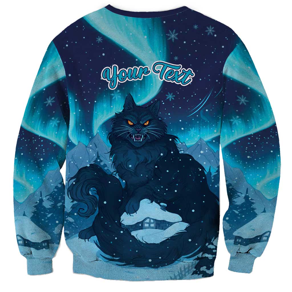 Yule Be Eaten Personalized Sweatshirt Christmas Cat Jolakotturinn Icelandic - Wonder Print Shop