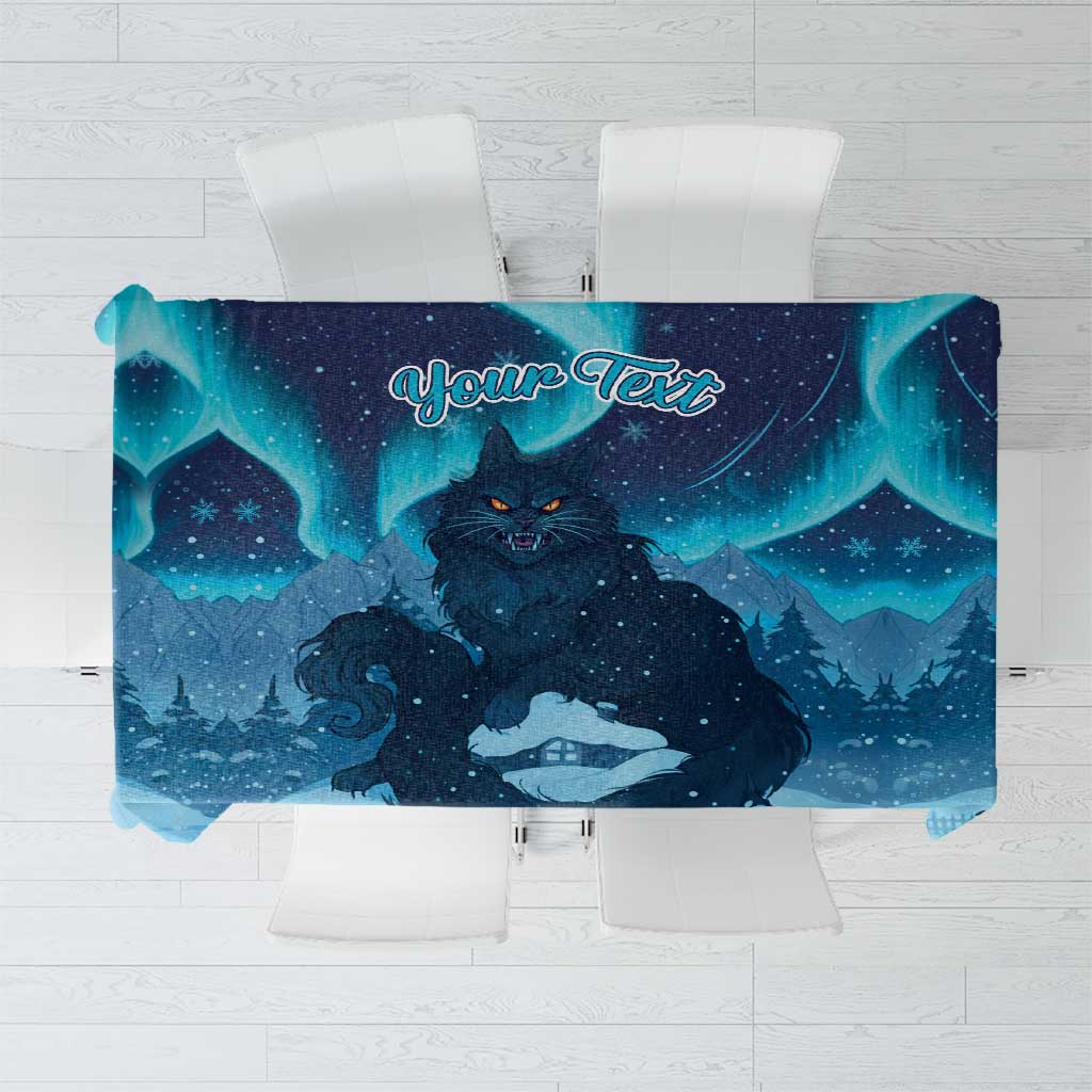 Yule Be Eaten Personalized Tablecloth Christmas Cat Jolakotturinn Icelandic - Wonder Print Shop
