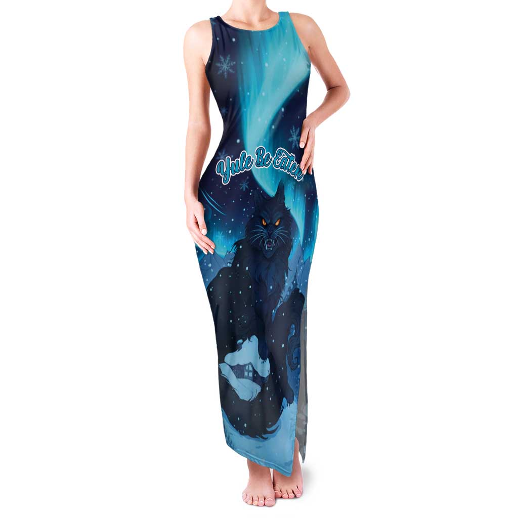 Yule Be Eaten Personalized Tank Maxi Dress Christmas Cat Jolakotturinn Icelandic - Wonder Print Shop