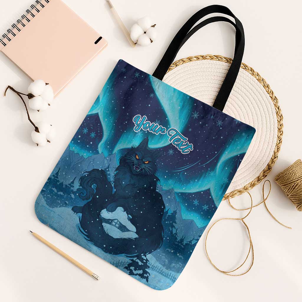 Yule Be Eaten Personalized Tote Bag Christmas Cat Jolakotturinn Icelandic - Wonder Print Shop